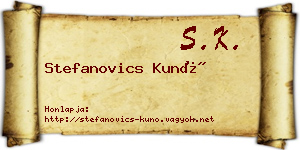 Stefanovics Kunó névjegykártya